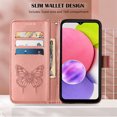 thumbnail image 5 of Mantto Samsung Galaxy A03 Core Case, Magnetic Folio Butterfly Embossed Wallet Case, Premium Leather Wrist Strap Credit Card Holder Slots Kickstand Shockproof Cover For Samsung Galaxy A03 Core,Rosegold, 5 of 6