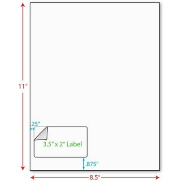 3-1/2" x 2" 3.5" x 2" Integrated Laser Label Form Sheets, 1 Label Left Edge Carton of 1000