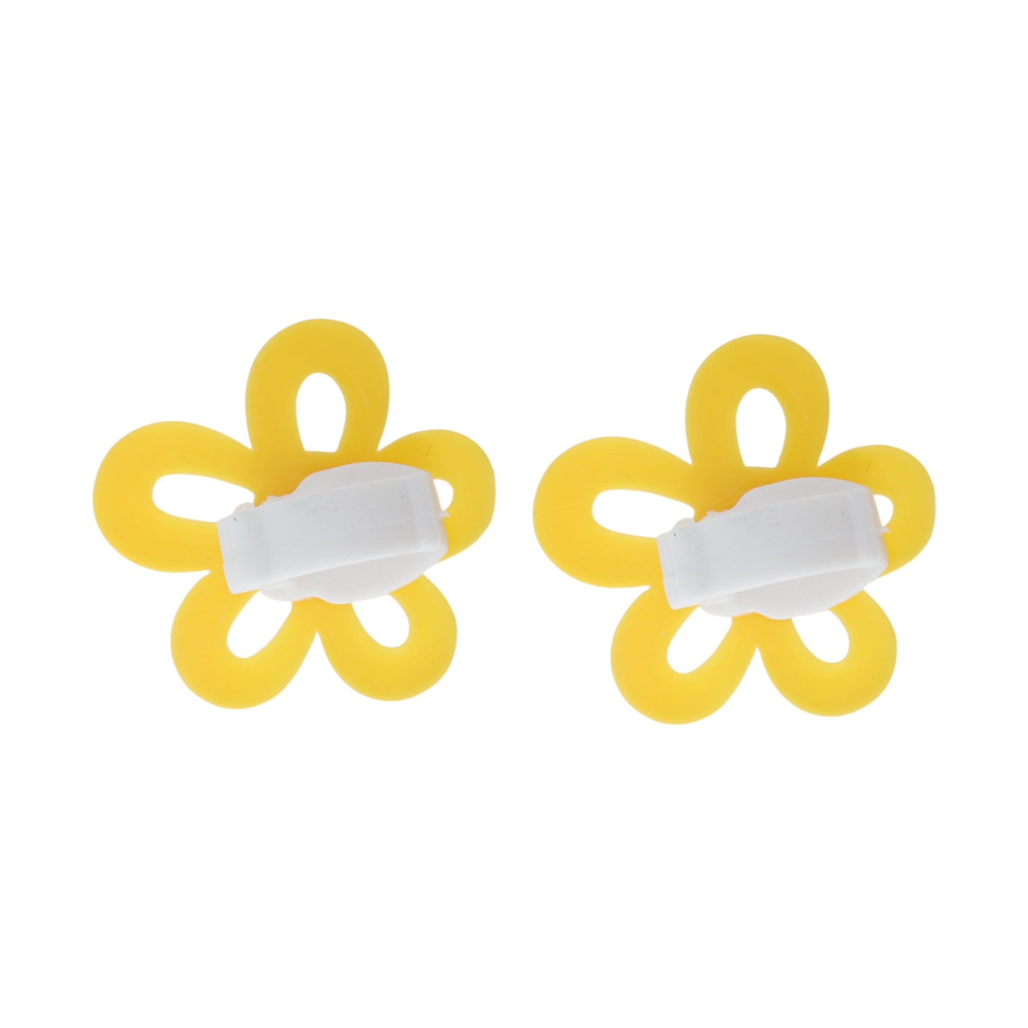 Unique Bargains Hollow-out Flower Shoelace Charms 1 Pair Yellow