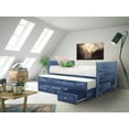 thumbnail image 6 of Bedz King Twin Captains Bed with Trundle and 3 Built in Drawers, Weathered Blue, 6 of 6