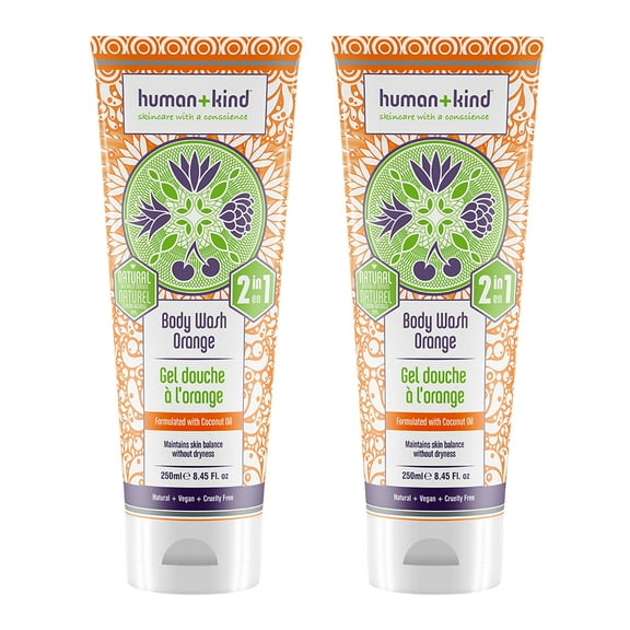 Human Kind Body Wash Orange - Pack of 2 - 8.45 oz Body Wash
