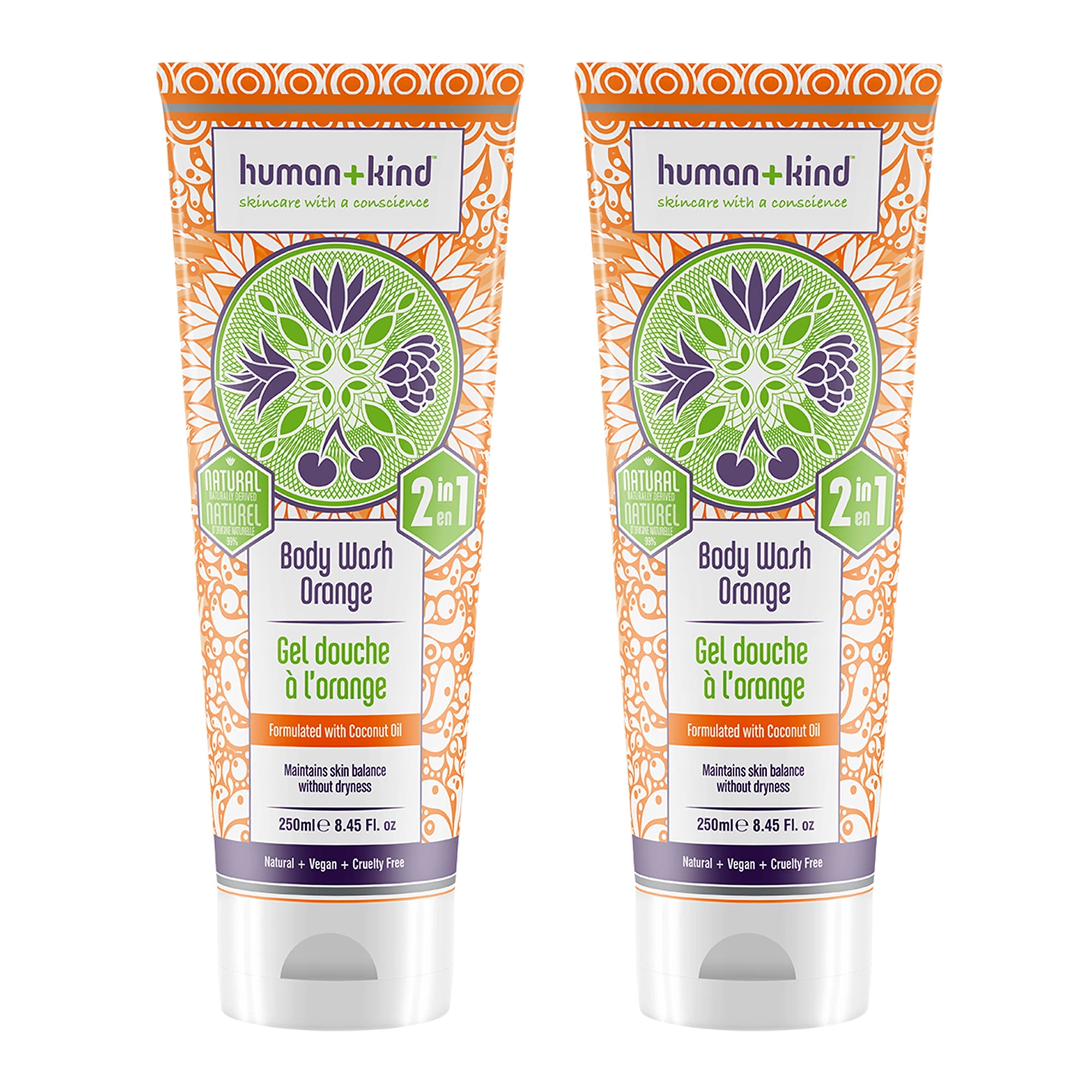 Human+Kind Body Wash Orange - Pack of 2 - 8.45 oz Body Wash