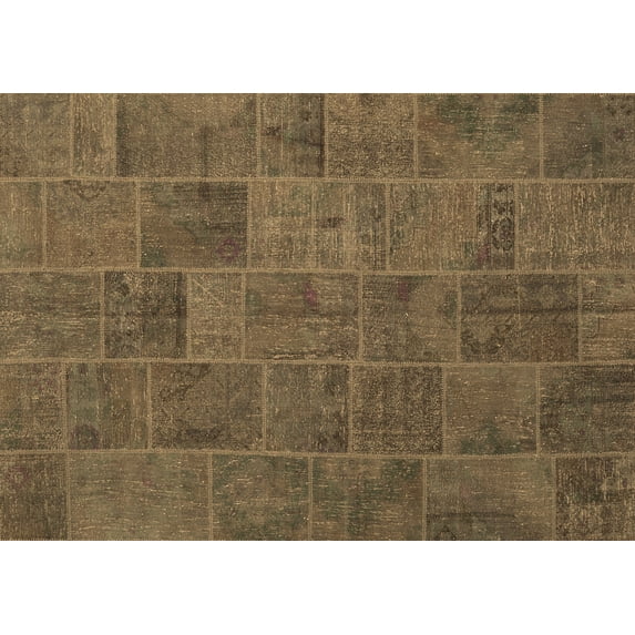 Ahgly Company Indoor Rectangle Patchwork Brown Transitional Area Rugs, 3' x 5'