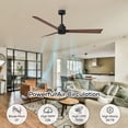 thumbnail image 5 of Matthews Fan Company AK-BK-WN-56 Alessandra 56” Matte Black Ceiling Fan with 3 Walnut Blades, Remote Control, Indoor/Outdoor Wet Rated, 5 of 6