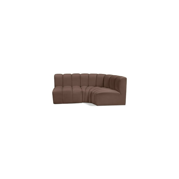 Meridian Furniture Arc Brown Vegan Leather Modular Sectional