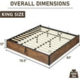 thumbnail image 6 of VanAcc King Size Lift Up Storage Platform Bed Frame, Metal Bed Frame with Wooden Slats Support, Large Storage Space, Easy Assembly, Rustic Brown, 6 of 7