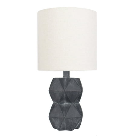 Better Homes & Gardens Black Weathered Wash Faceted Faux Wood Table Lamp