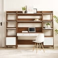thumbnail image 5 of Modway Bixby 3-Piece Wood Office Desk and Bookshelf in Walnut White, 5 of 5