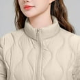 thumbnail image 6 of Njoeus Women's Quilted Jacket Casual Padded Zip Up Stand Collar Puffer Jacket for Women Lightweight Long Sleeve Down Jacket Coat for Fall Winter （Available in Plus Size) Beige XXL, 6 of 6