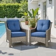 thumbnail image 2 of Ovios Patio Chairs Set of 2, Outdoor Rattan Wicker Armchairs with Cushions, All-Weather Chairs for Garden or Porch, 2 of 6