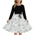 thumbnail image 1 of MIASHUI Robe de Fête pour Filles avec Lacets devant Manches Longues et Fermeture Élastique Arrière pour Vacances Festive Robe de Concours Noire, 13-14 Ans, 1 of 5