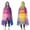 Colorful Watercolor Stripe, variant on Wearable Blanket,Blue Tie Dye Mandala Pattern Hooded Wearable Flannel Blanket for Adults & Teens,Winter Poncho Shawl Wrap Cape Cozy Anti-Pill,50"x60"