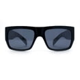 thumbnail image 5 of Locs Mens Day of Dead Skull Print Thick Arm Rectangle Horn Rim Sunglasses Brown, 5 of 8
