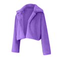 thumbnail image 2 of Patlollav Womens Coat Fluffys Fleece Turn-Down Collar Faux Furs Top Short Loose Coat, 2 of 5