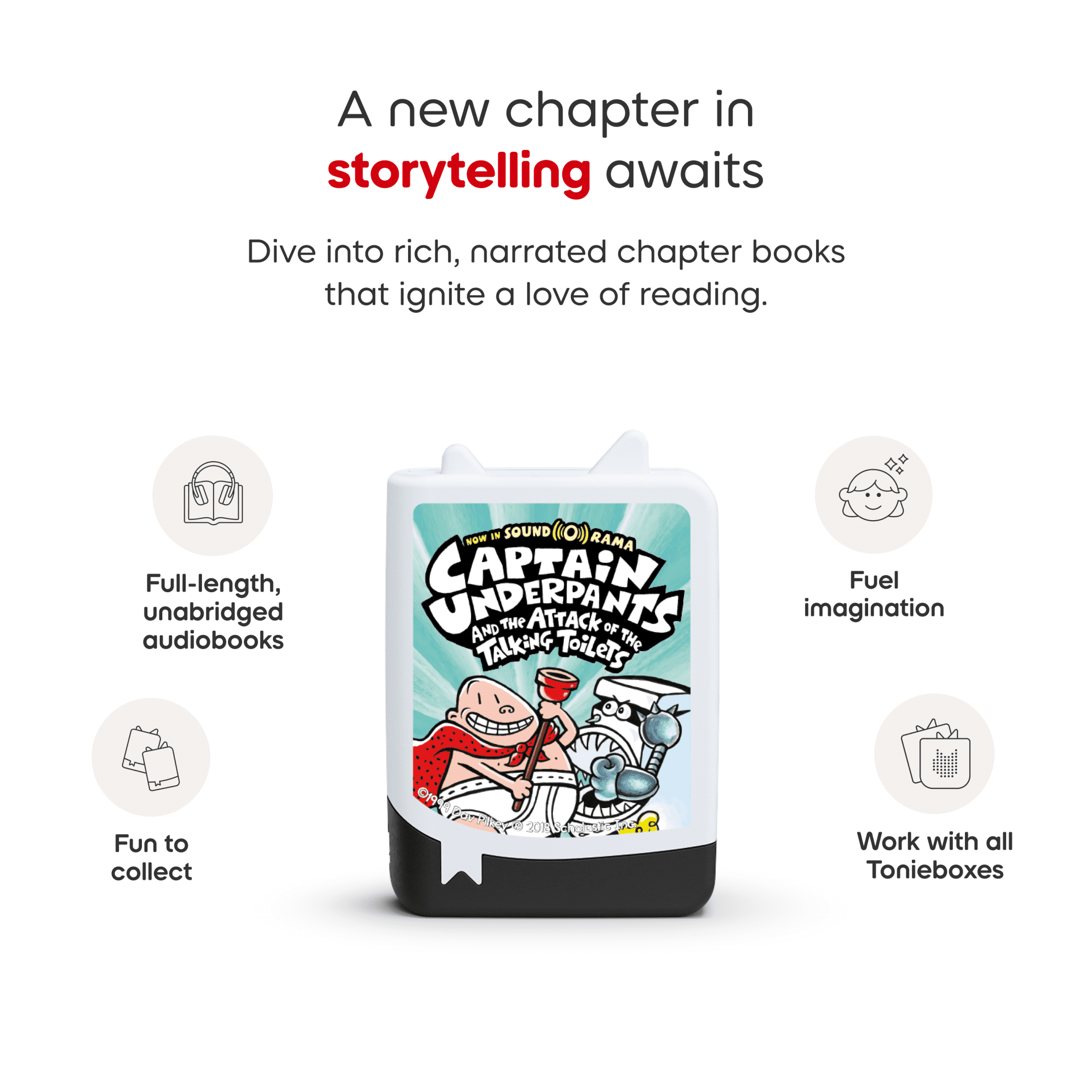 tonies Captain Underpants Audiobooks Set, 4 Pack, Age Group 7+