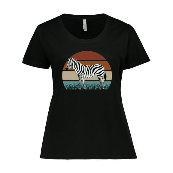 Inktastic Zebra Safari Animal Sunset Women's Plus Size T-Shirt