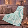 thumbnail image 6 of Aqua Abstract Sea Shapes with White Waves and Pebbles, Playful Coastal Motif for Beach Lovers, Birthday Gift, Soft Flannel Blanket for Beach House and Reading Nook, Coastal Home Decor, 6 of 9