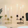 thumbnail image 1 of Decoración Navideña a La Luz de Las Velas para Mesas Románticas En Casa. Candelabro Curvo de Hierro Negro con 3 Brazos. Elegante Centro de Mesa para Bodas, Aniversarios y Fiestas. Medidas: 14 X 14 Cm, 1 of 7