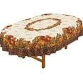 thumbnail image 2 of Thanksgiving Turkey Tablecloth Vintage Fall Pumpkin Table Cloth for Kitchen Decoration - 60" X 102" Oval, 2 of 7