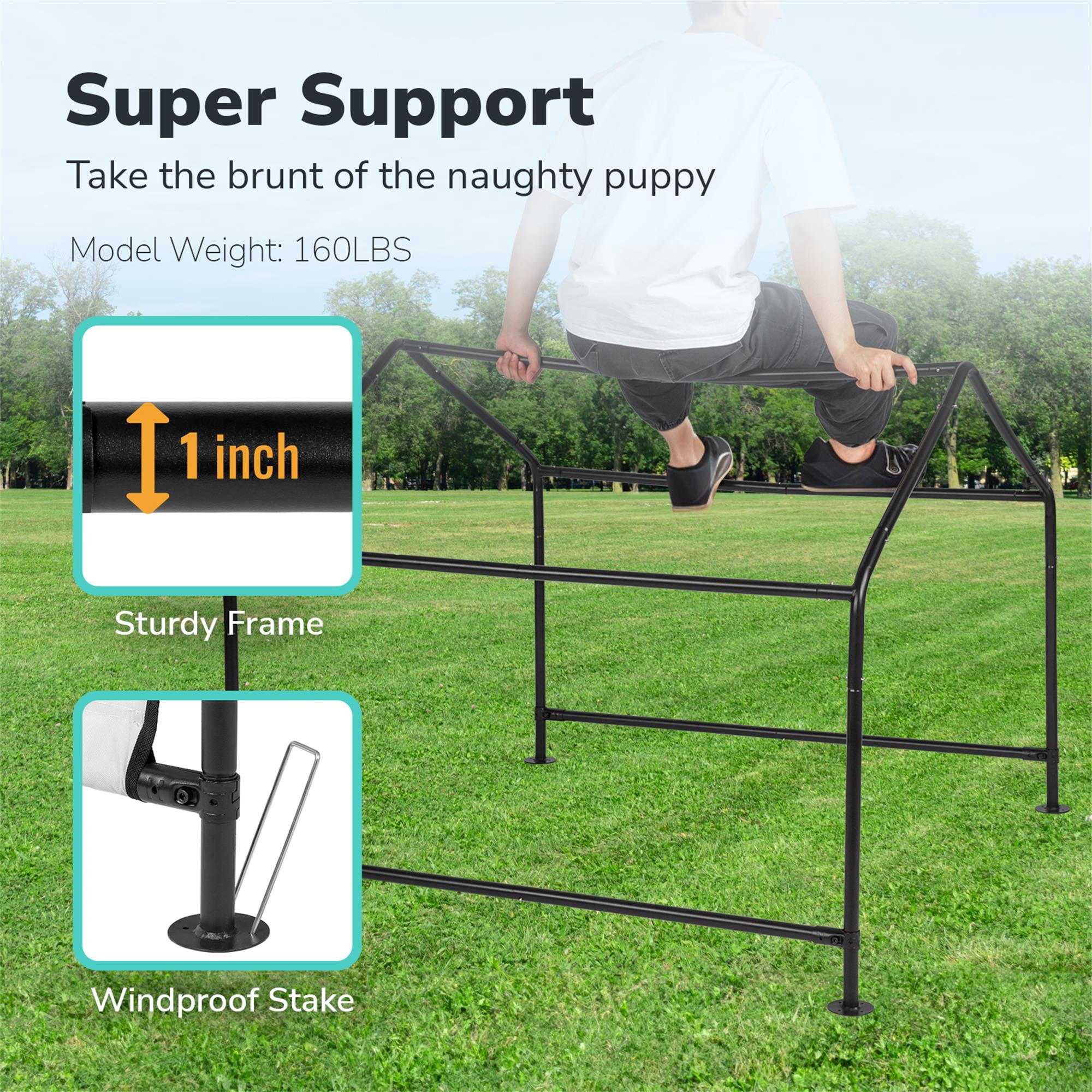 Pefilos 48.5" Outdoor Dog Tent for Large Medium Dogs, Portable Dog Shade Shelter, Water Resistant Dog Beach Tent for Garden, Backyard, Gray