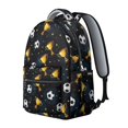 thumbnail image 2 of Football and Trophy Black Pattern Backpack for School, Cute School Bag with Adjustable Shoulder Straps and Padded Back, 15.3"x11"x7.1", 2 of 5