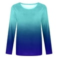 thumbnail image 4 of Pntutb Women's Print Mid-Length 3/4 Sleeve Round Neck Casual Tops T-Shirt Clothes, 4 of 5