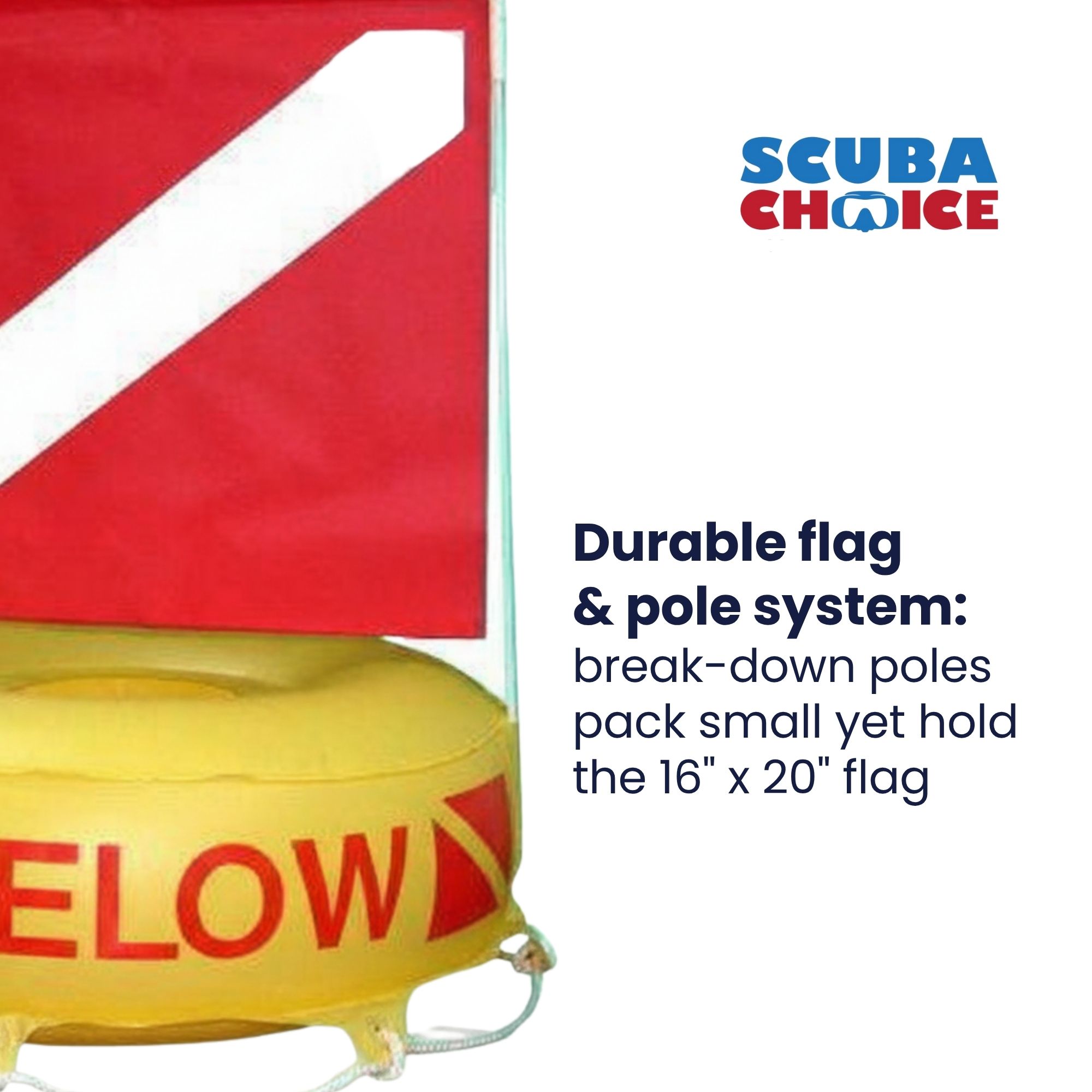 Scuba Diving Deluxe Diver Below Inflatable Float & Flag Bouy