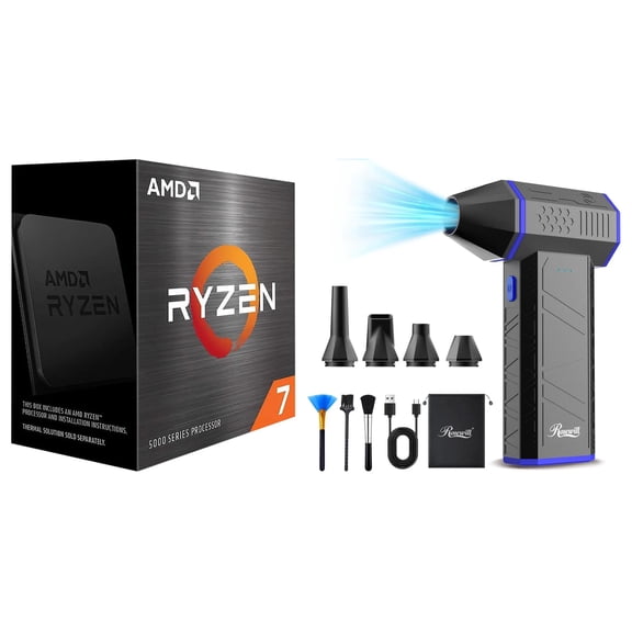 Ryzen 7 5700X Desktop CPU Processor & Rosewill Electric Air Duster Bundle