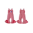 thumbnail image 2 of BemeyourBBs Toddler Baby 4th of July Outfit Patriot Independence Day Clothes Toddler Girl Summer Jumpsuit USA Flag Embroidery Sleeveless Waffled Striped Bell Bottom Overall Pants, 2 of 9