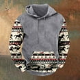 thumbnail image 2 of Men's Hoodies Colour Block Vintage Ethnic Style Printed Pullover Hooded Sweatshirts with Pockets Fall Sweatshirts Work Wear Sweaters Fleece Lined Hoody Long Sleeve Tops Hoodie for Men, 2 of 3