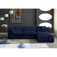 thumbnail image 3 of Meridian Furniture Cozy Navy Velvet Overstuffed Modular Sectional, 3 of 13
