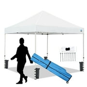 King Canopy Festival 10'x10' Instant Pop up Canopy with Weight Bags , 1-Inch Steel Frame, White
