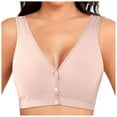 thumbnail image 2 of Hessimy No Wire Bra for Women Convenient Front Closure Bras for Women Plus Size Light Shaping Bra(Beige,L), 2 of 5