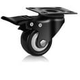 thumbnail image 1 of 4 Pcs Roulettes Robustes Roues en Caoutchouc Rouleaux pour Meubles Roue Roulettes Roulettes 360° Roue Industrielle avec Frein Bureau, Facile à Utiliser, 1 of 7