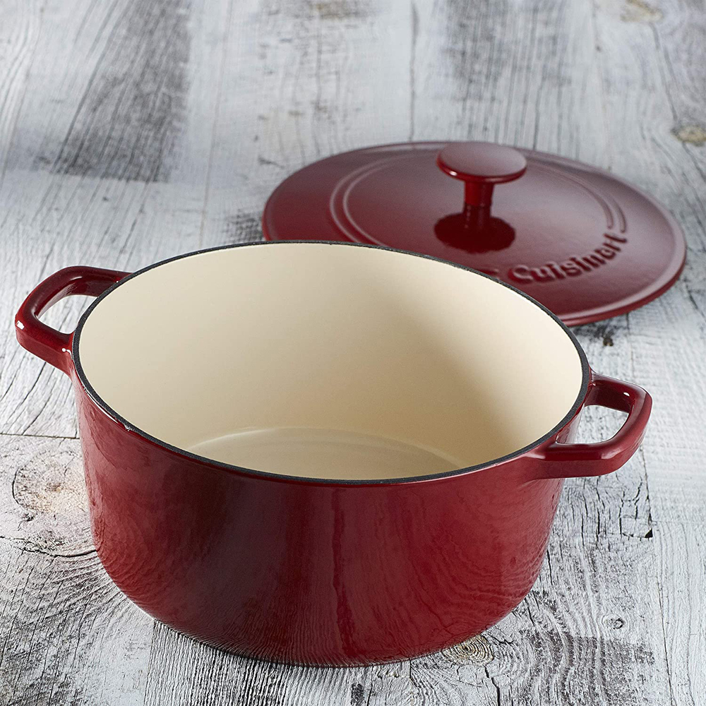 Cuisinart Chef'S Classic Enameled Cast Iron 5 Qt. Round Covered Casserole-Cardinal Red - image 5 of 5