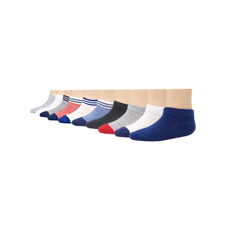 Hanes Infant/Toddler Boys' Low-Cut Socks, 10-Pairs Assorted 12MTH
