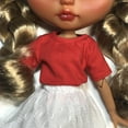 thumbnail image 6 of 1/6 Ball Joint Doll Accessories Clothing Short Sleeve  Red, as described, 6 of 8
