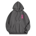 thumbnail image 6 of Fiaer,Hoodies for Breast Cancer Awareness,Womens Tops Loose Fit Casual Trendy,Long Sleeve Plus Size Drawstring Hooded Pullover with Pocket Dark Gray1 L, 6 of 7