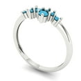 thumbnail image 2 of 0.17 ctw Wedding Band for Women - 14K White Gold Simulated Turquoise Stackable Eternity Ring, 2 of 6