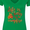 thumbnail image 4 of Inktastic Life's Better Campfire Women's V-Neck T-Shirt, 4 of 5