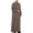 Brown, variant on Women's Half Button Down Thobe Lightweight Breathable Arabic Dishdasha Stand Collar Arab Thobe with Pockets Brown S