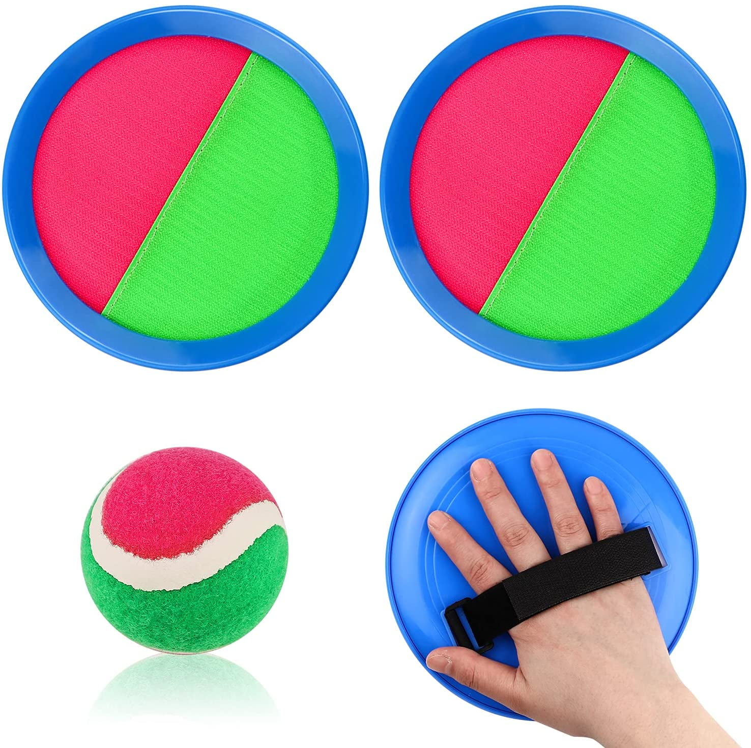 Catch and Toss Game Catch Ball Sports Game Set /paddle catch and toss for Kids with Grip Mitt and Ball Paddle Catch and toss/ Bean Bag Ball 