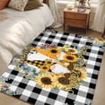 thumbnail image 4 of Kitchen Mats for Floor 3x5 Ft, Sunflower Non Slip Area Rugs for Kitchen Bedroom Entryway, Gnomes Black White Checkered Farmhouse Washable Carpet Runner Rug Floor Mats for Bedroom Home Decor, 4 of 8