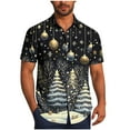 thumbnail image 2 of Seeotter Christmas Button Up Shirt for Men Fun Printed Casual Short Sleeve Hawaiian Santa Shirt, 2 of 6