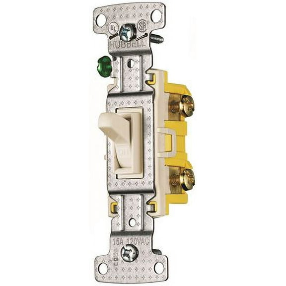 TOGGLE SWITCH 3 WAY SELF GROUNDING 15A 120V ALMOND per 20 Each