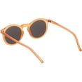thumbnail image 4 of Retro Horn Rimmed Round Sunglasses Keyhole Bridge Colored Mirror Lens 48mm (Matte Orange / Blue Mirror), 4 of 4