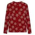 thumbnail image 5 of Chemises de Noël pour Femmes, Manches Longues Décontractées, Col Rond Imprimé, T-Shirt Ample, Blouse en Solde, 5 of 5