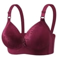 thumbnail image 2 of Abcnature Women Daily Comfort Bras Embroidery Thin Style Ventilate Back Buckle Bras without Steel Rim, 2 of 5