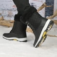 thumbnail image 3 of Hiking Snow Boots for Women Waterproof High Top Lace up Thickened Warm Plush Lace up Winter Outdoor Antislip Mid Calf Booties Black Size 7.5, 3 of 7