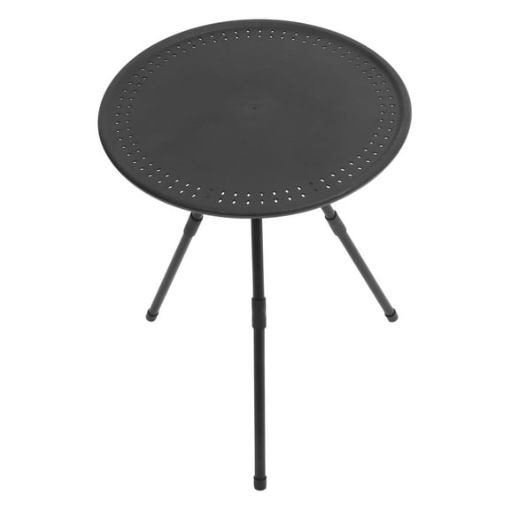 Pawsdot Foldable Black Round Camping Table Portable Stable Adjustable Height Outdoor Table
